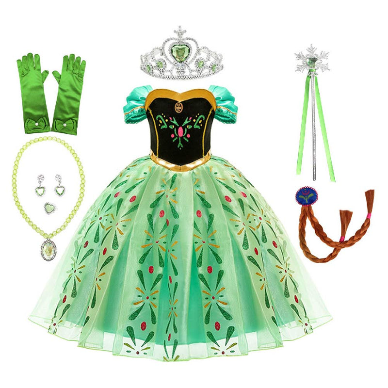 Frozen Princess Anna Children Kids Dress Cosplay Costume