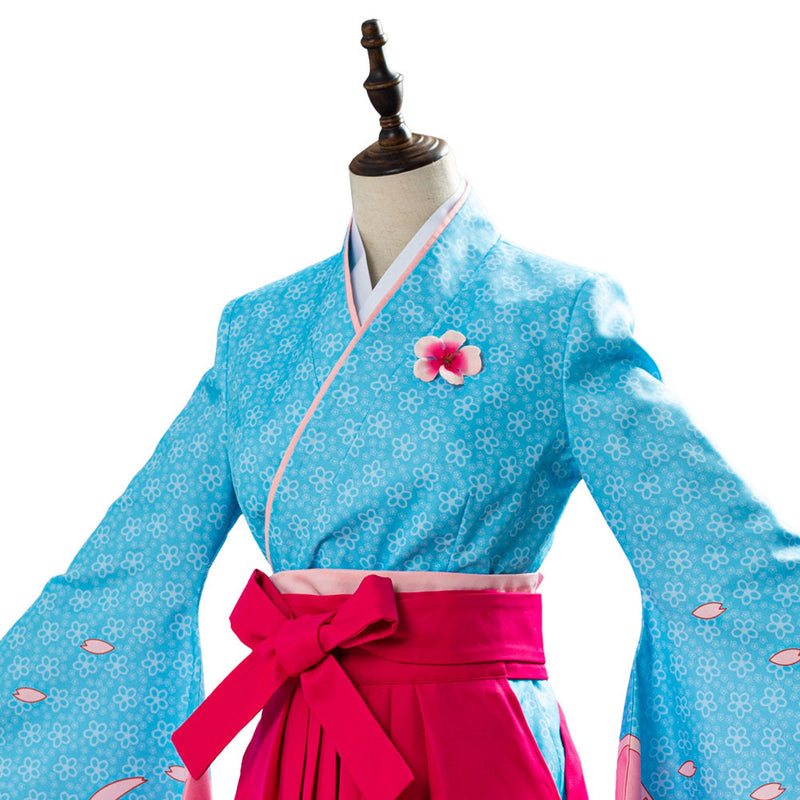 Sakura Wars Shin Sakura Taisen Sakura Amamiya Women Kimono Cosplay Costume