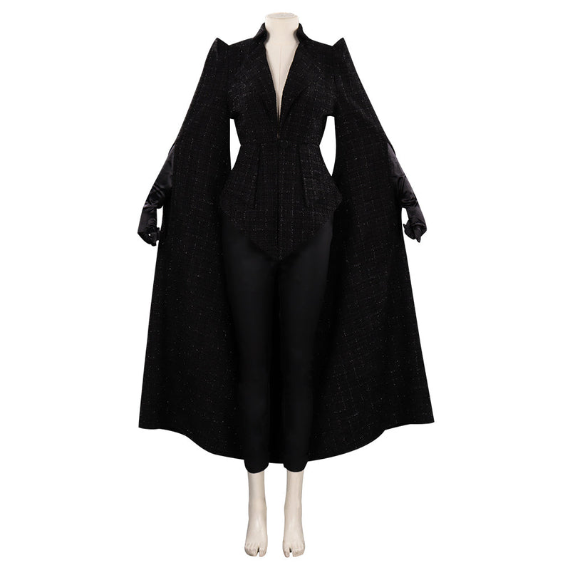 Cruella Black Coat Outfits Halloween Carnival Suit Cosplay Costume