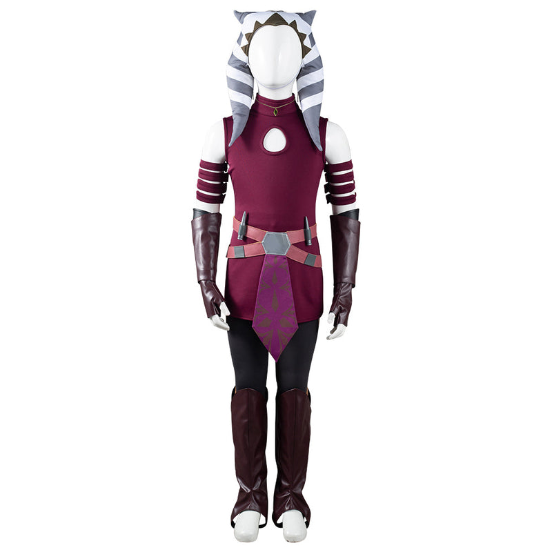 Star Wars: The Clone Wars  Ahsoka Tano  Kids Children Halloween Carnival Suit Outfits Cosplay Costume