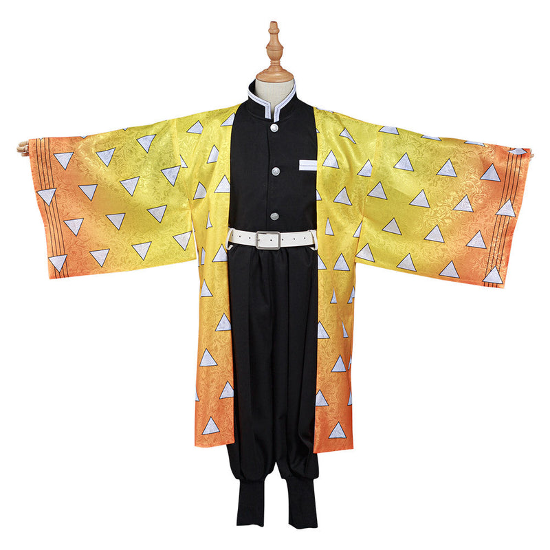 Demon Slayer: Kimetsu no Yaiba Agatsuma Zenitsu Kids Children Cosplay Costume