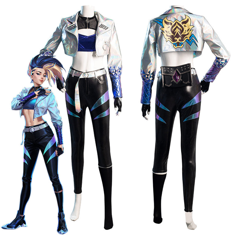 League of Legends LOL KDA Akali The Rogue Assassin Outfit Halloween Carnival Suit Cosplay Costume