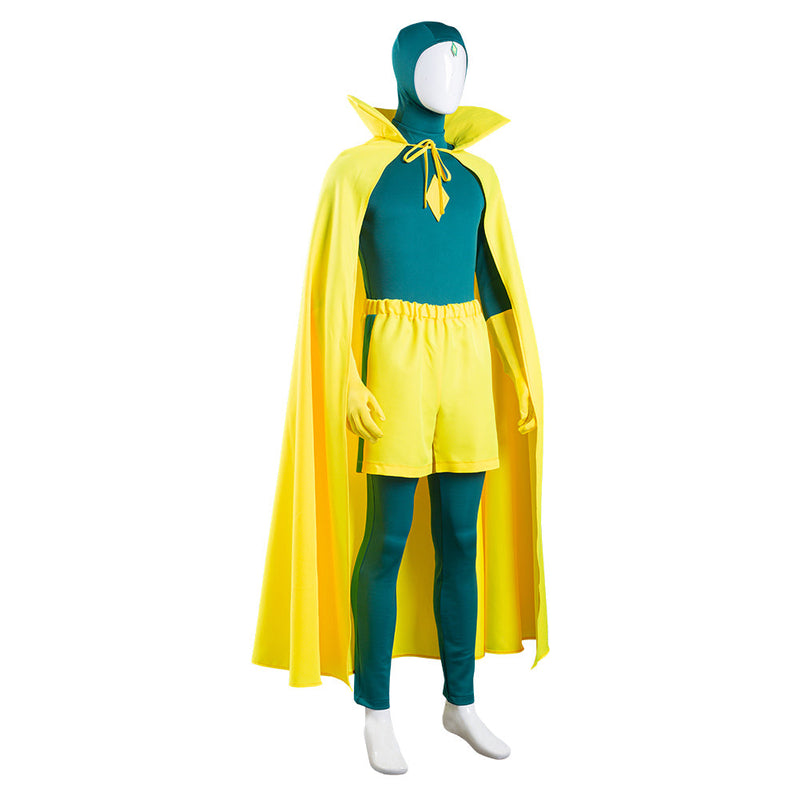 WandaVision Vision Jumpsuit Cloak Outfits Halloween Carnival Suit Cosplay Costume