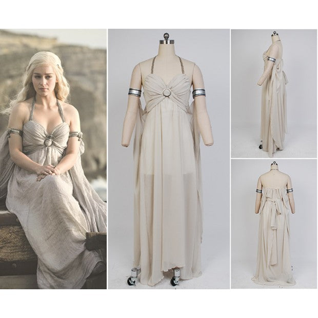 Game of Thrones Daenerys Targaryen Mother of Dragons Greek Style Dress Cosplay Costume