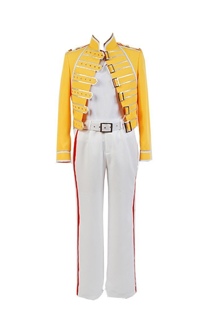 Queen Lead Vocals Freddie Mercury Yellow Jacket Cosplay Costume