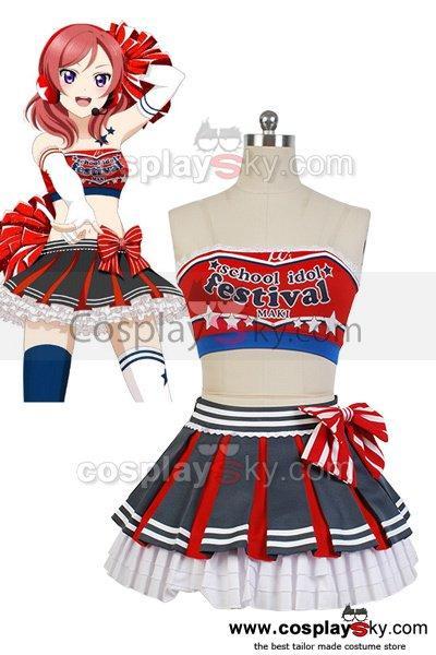 LoveLive! Maki Nishikino Cheerleaders Uniform Cosplay Costume