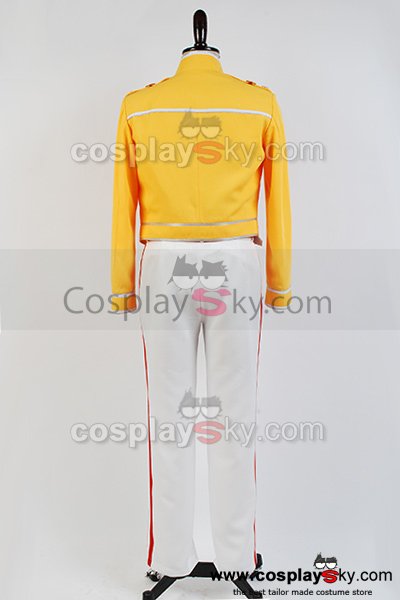 Queen Lead Vocals Freddie Mercury Yellow Jacket Cosplay Costume