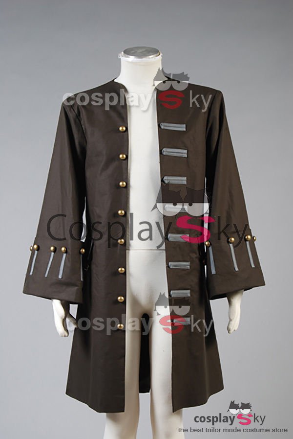 Pirates Of The Caribbean Jack Sparrow Jacket Coat Costume