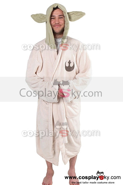 Star Wars Yoda Jedi Ears Fleece Bathrobe Hooded Robe Costume Adult Size