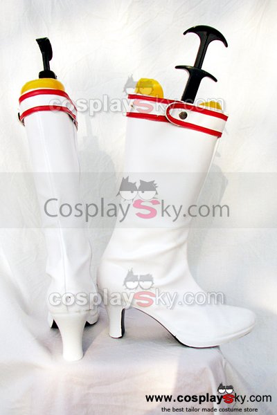 Tekken Lili Cosplay Boots Shoes White Custom Made