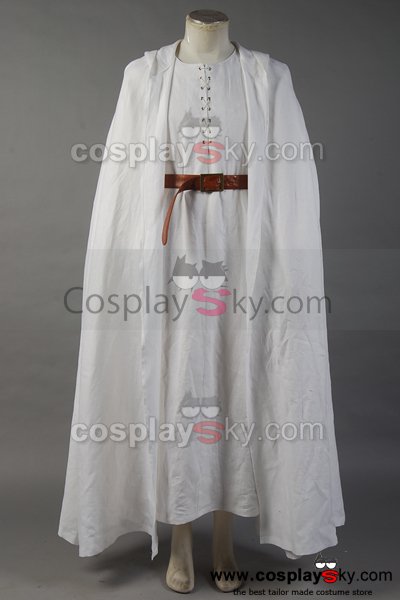 The Lord of the Rings Gandalf Costume White Robe Cape