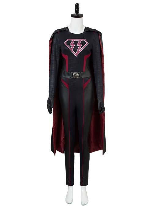 Supergirl Overgirl Kara Zor-El Danvers Outfit Cosplay Costume Jumpsuit +Cape