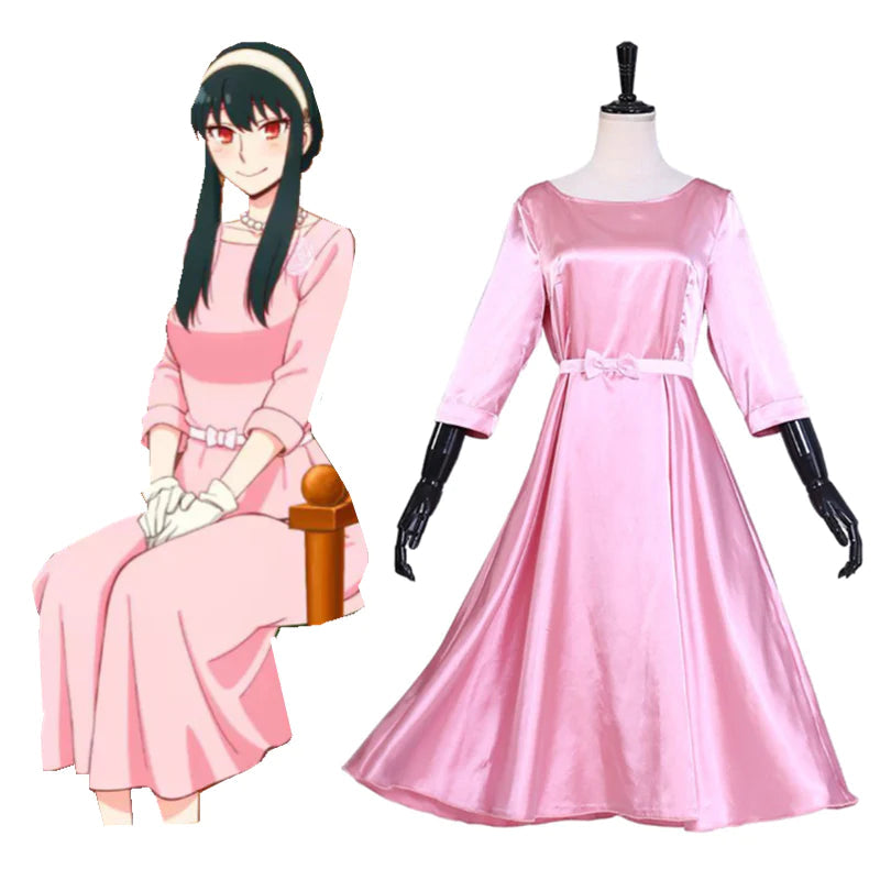 SPY×FAMILY Yor Forger Cosplay Costume Pink Dress Outfits Halloween Carnival Suit